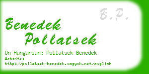 benedek pollatsek business card